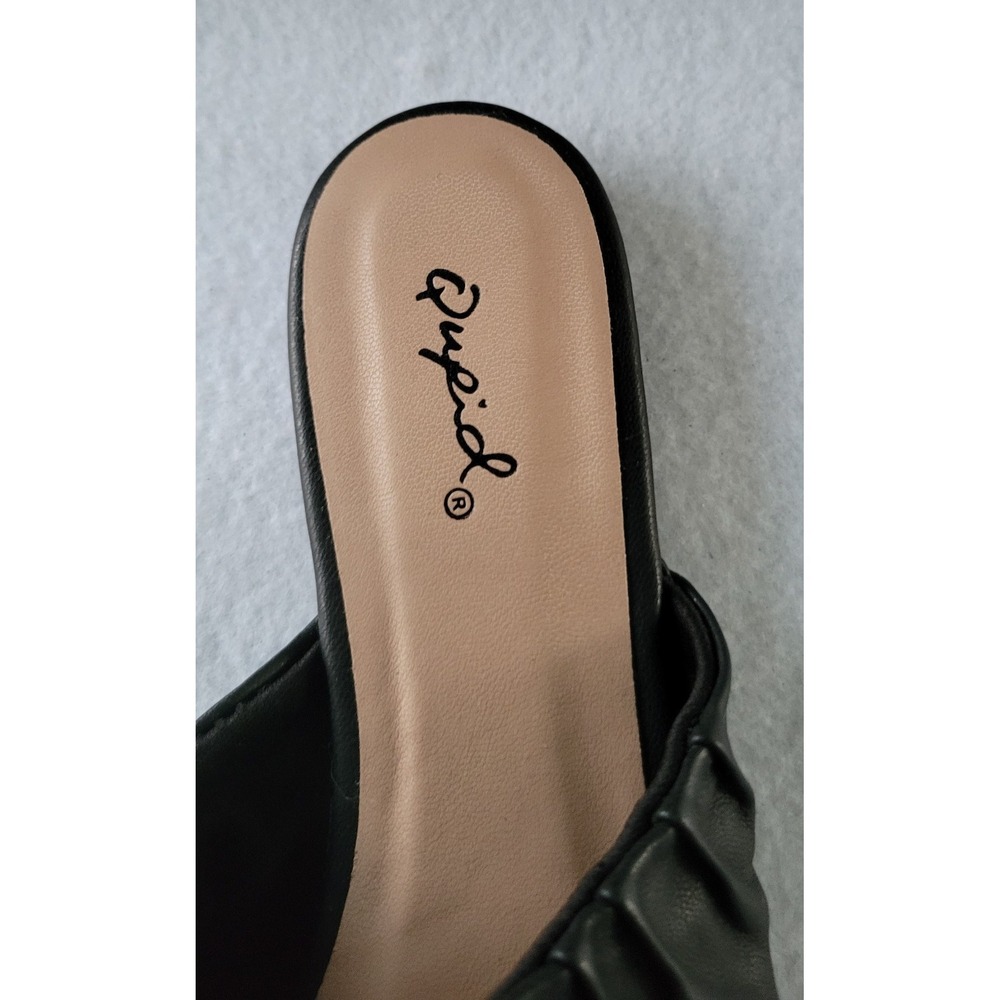 Qupid Womens Size 7 Slip On Black Suede Casual Pointed Toe Comfort Flats - Picture 2 of 7